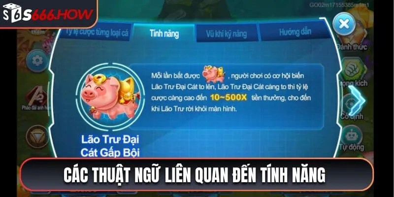 Thuật ngữ về tính năng trong khi chơi bắn cá